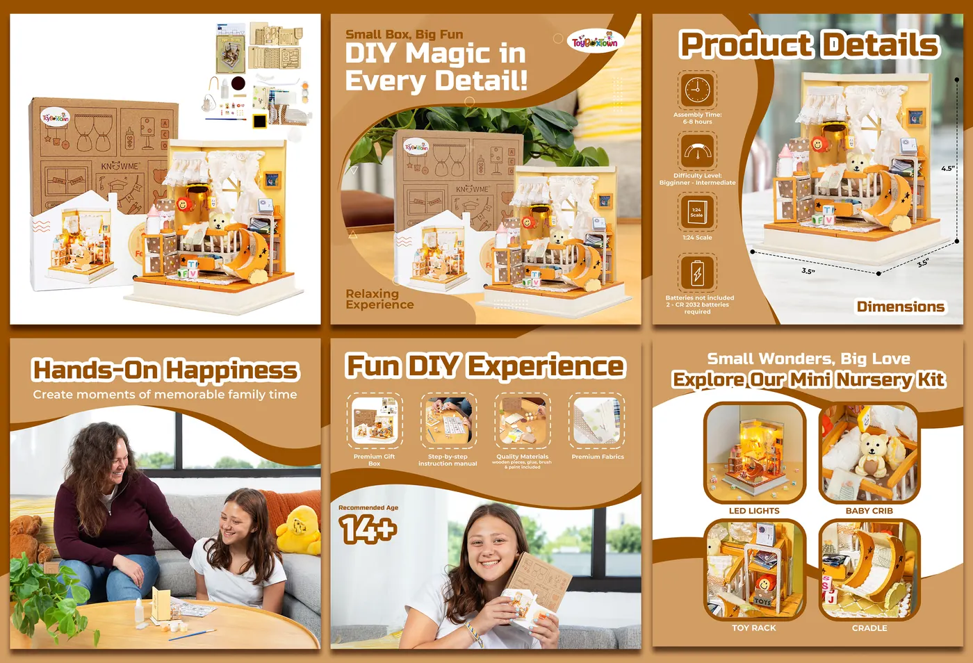 Amazon listing images for a DIY miniature house kit by Mueen Haider