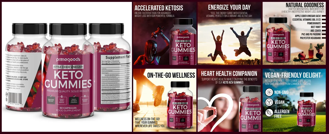 Amazon listing images for keto ACV gummies by Mueen Haider