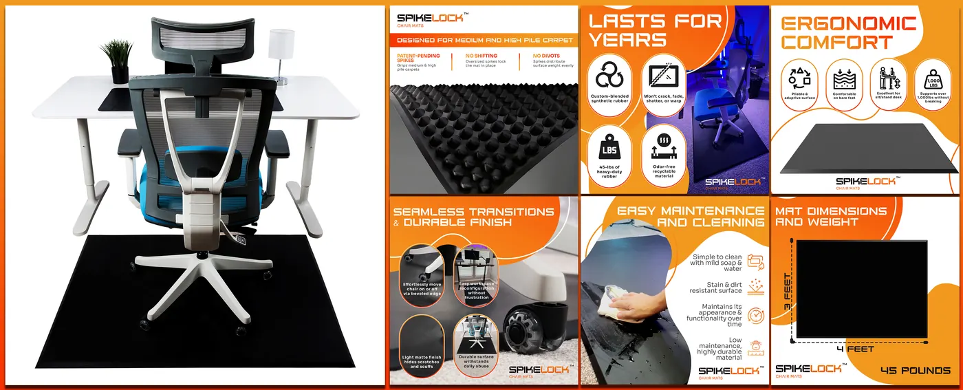 Amazon brand imagery for an office chair mat by Mueen Haider