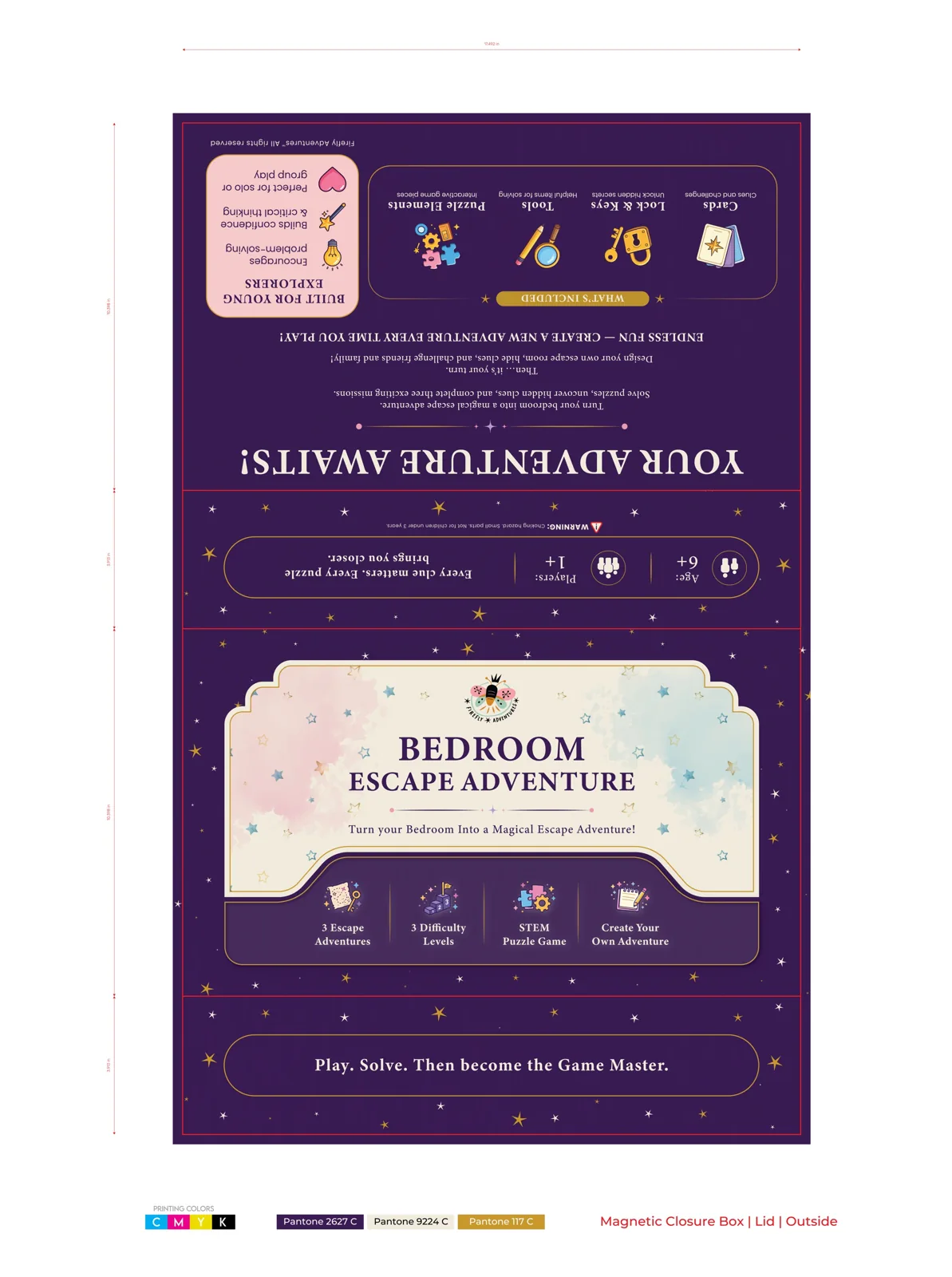 Exterior production layout with artwork guides, packaging design by Mueen Haider