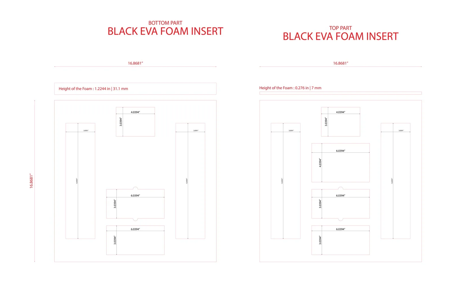 EVA foam insert dieline with cut-outs by Mueen Haider