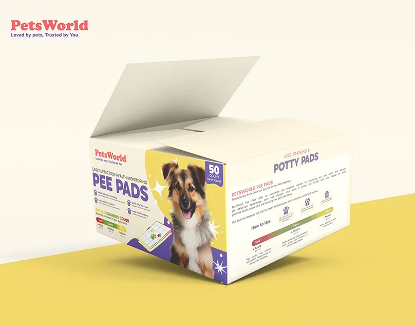 Pet pee pads box packaging by Mueen Haider