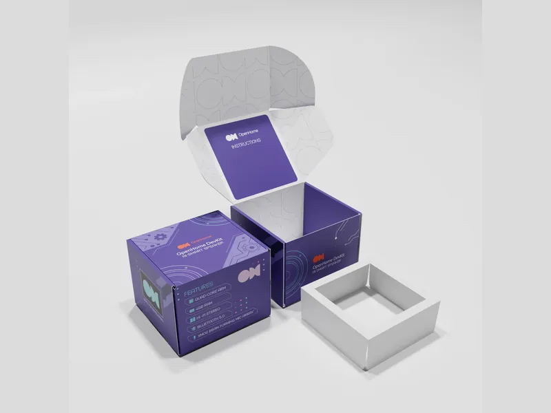 Print-ready custom packaging design with branded interior message by Mueen Studio